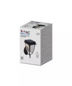 APPLIQUE LED SOLARE VTAC NERO 3000+6000K