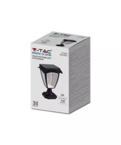 PALO LED SOLARE DA ESTERNO VTAC NERO 3000+6000K
