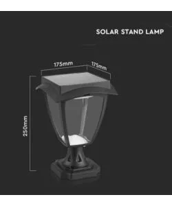 PALO LED SOLARE DA ESTERNO VTAC NERO 3000+6000K
