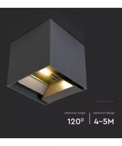 APPLIQUE LED SOLARE DA ESTERNO VTAC NERO 3000K