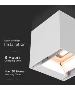 APPLIQUE LED SOLARE DA ESTERNO VTAC BIANCO 3000K