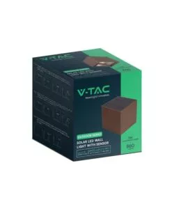 APPLIQUE LED SOLARE DA ESTERNO VTAC MARRONE 3000K
