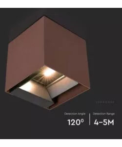 APPLIQUE LED SOLARE DA ESTERNO VTAC MARRONE 3000K