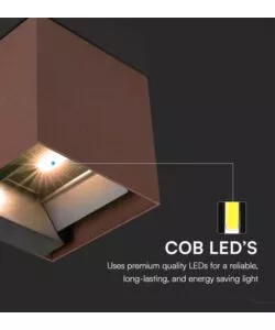 APPLIQUE LED SOLARE DA ESTERNO VTAC MARRONE 3000K