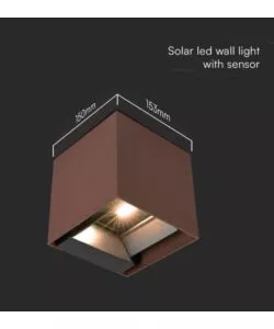 APPLIQUE LED SOLARE DA ESTERNO VTAC MARRONE 4000K