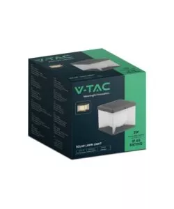 APPLIQUE LED SOLARE DA ESTERNO VTAC NERO CON TELECOMANDO 3000K  3W