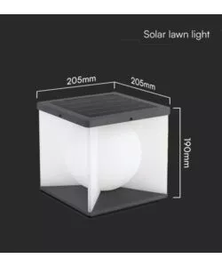 APPLIQUE LED SOLARE DA ESTERNO VTAC NERO CON TELECOMANDO 3000K  3W