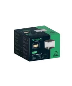 APPLIQUE LED SOLARE DA ESTERNO VTAC NERO CON TELECOMANDO 3000K 8W