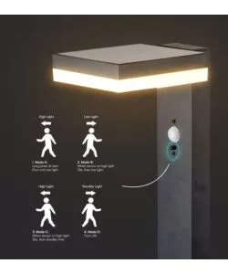 PIANTANA LED SOLARE DA ESTERNO VTAC QUADRATA NERO 3000K