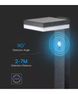 PIANTANA LED SOLARE DA ESTERNO VTAC QUADRATA NERO 3000K