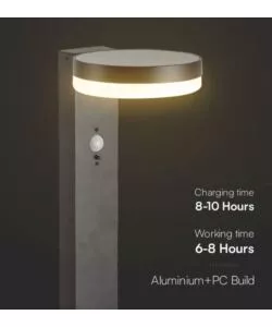 PIANTANA LED SOLARE DA ESTERNO VTAC NERO ROTONDA 3000K