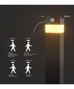 PIANTANA LED SOLARE DA ESTERNO VTAC NERO 3000K