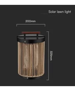 LAMPADA LED SOLARE RICARICABILE DA ESTERNO VTAC MARRONE CON TELECOMANDO 3000K