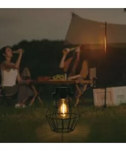 LAMPADA LED SOLARE DA ESTERNO RICARICABILE VTAC NERO VINTAGE 3000K