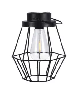 LAMPADA LED SOLARE DA ESTERNO RICARICABILE VTAC NERO VINTAGE 3000K