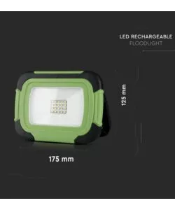 FARO LED RICARICABILE VTAC VERDE 4000K 10W