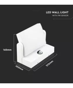 APPLIQUE LED SOLARE DA ESTERNO RETTANGOLARE VTAC BIANCO 4000K