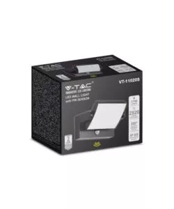 APPLIQUE LED SOLARE DA ESTERNO RETTANGOLARE VTAC NERO 4000K