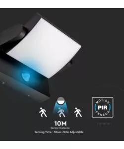 APPLIQUE LED SOLARE DA ESTERNO RETTANGOLARE VTAC NERO 4000K