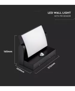 APPLIQUE LED SOLARE DA ESTERNO RETTANGOLARE VTAC NERO 4000K
