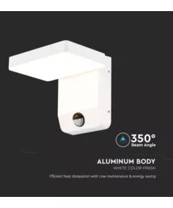 APPLIQUE QUADRATA LED SOLARE DA ESTERNO VTAC BIANCO 3000K