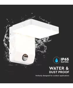APPLIQUE QUADRATA LED SOLARE DA ESTERNO VTAC BIANCO 3000K