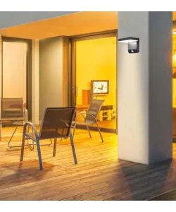 APPLIQUE LED SOLARE DA ESTERNO QUADRATA VTAC NERO 3000K
