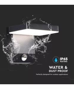 APPLIQUE LED SOLARE DA ESTERNO QUADRATA VTAC NERO 3000K