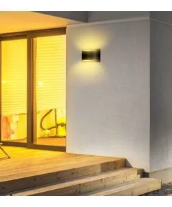 APPLIQUE LED DA ESTERNO A DOPPIO FASCIO LUMINOSO VTAC "BRIDGELUX" NERO 4000K