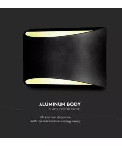 APPLIQUE LED DA ESTERNO A DOPPIO FASCIO LUMINOSO VTAC "BRIDGELUX" NERO 4000K