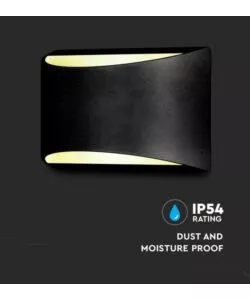 APPLIQUE LED DA ESTERNO A DOPPIO FASCIO LUMINOSO VTAC "BRIDGELUX" NERO 4000K