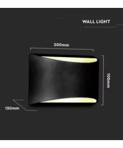 APPLIQUE LED DA ESTERNO A DOPPIO FASCIO LUMINOSO VTAC "BRIDGELUX" NERO 4000K