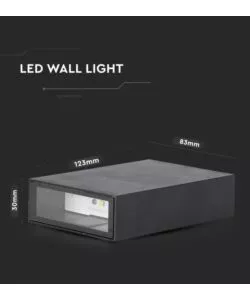 APPLIQUE LED DA ESTERNO RETTANGOLARE VERTICALE A DOPPIO FASCIO LUMINOSO VTAC NERO 3000K