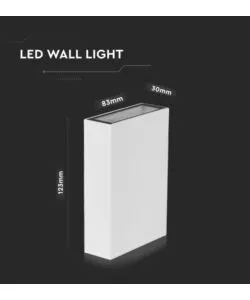 APPLIQUE LED DA ESTERNO RETTANGOLARE VERTICALE A DOPPIO FASCIO LUMINOSO VTAC BIANCO 3000K