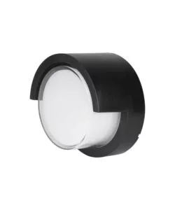 APPLIQUE LED DA ESTERNO ROTONDA SEMICOPERTA VTAC NERO 3000K 7W