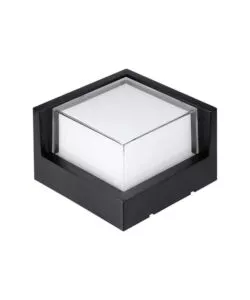 APPLIQUE LED DA ESTERNO QUADRATA SEMICOPERTA VTAC NERO 4000K 12W
