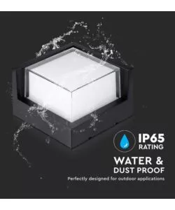 APPLIQUE LED DA ESTERNO QUADRATA SEMICOPERTA VTAC NERO 4000K 12W