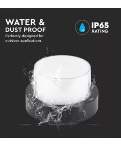 APPLIQUE LED DA ESTERNO ROTONDA SCOPERTA VTAC NERO 3000K 12W