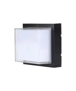 APPLIQUE LED DA ESTERNO QUADRATA SCOPERTA VTAC NERO 4000K 12W