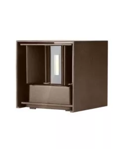 APPLIQUE LED DA ESTERNO QUADRATA A DOPPIO FASCIO LUMINOSO VTAC MARRONE 3000K