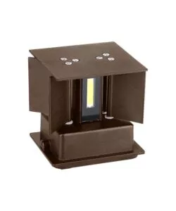APPLIQUE LED DA ESTERNO QUADRATA A DOPPIO FASCIO LUMINOSO VTAC MARRONE 3000K