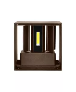APPLIQUE LED DA ESTERNO QUADRATA A DOPPIO FASCIO LUMINOSO VTAC MARRONE 3000K