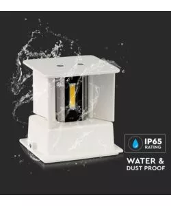 APPLIQUE LED DA ESTERNO QUADRATA A DOPPIO FASCIO LUMINOSO VTAC BIANCO 3000K
