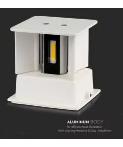 APPLIQUE LED DA ESTERNO QUADRATA A DOPPIO FASCIO LUMINOSO VTAC BIANCO 3000K