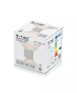 APPLIQUE LED DA ESTERNO QUADRATA A DOPPIO FASCIO LUMINOSO VTAC BIANCO 4000K