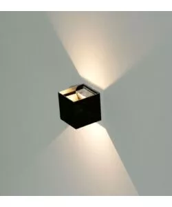 APPLIQUE LED DA ESTERNO QUADRATA A DOPPIO FASCIO LUMINOSO VTAC NERO 4000K