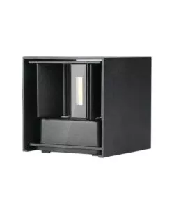 APPLIQUE LED DA ESTERNO QUADRATA A DOPPIO FASCIO LUMINOSO VTAC NERO 4000K