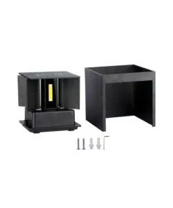 APPLIQUE LED DA ESTERNO QUADRATA A DOPPIO FASCIO LUMINOSO VTAC NERO 4000K
