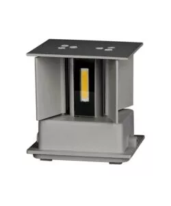 APPLIQUE LED DA ESTERNO QUADRATA A DOPPIO FASCIO LUMINOSO VTAC GRIGIO 4000K