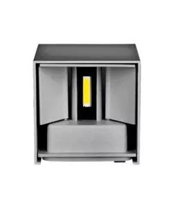 APPLIQUE LED DA ESTERNO QUADRATA A DOPPIO FASCIO LUMINOSO VTAC GRIGIO 4000K